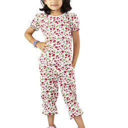 Kids Cave Girls Printed T-shirt with Capris-picture-11