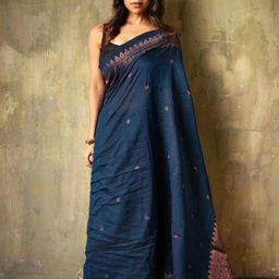 HERE&NOW Woven Design Silk Cotton Banarasi Saree-picture-40