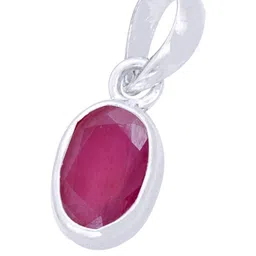 RAVIOUR LIFESTYLE Silver Plated Ruby Oval Shaped Pendants-image-20