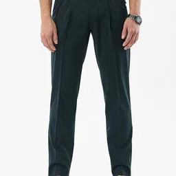 Snitch Men Slim Fit Wrinkle Free Pleated Trousers-image-93
