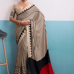 TIRA Striped Satin Tussar Saree-picture-7