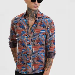 Snitch Men Smart Slim Fit Opaque Printed Casual Shirt-image-24