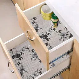 Kuber Industries Grey & Black 2 Pieces Water Resistant Shelf Liner Organisers-50