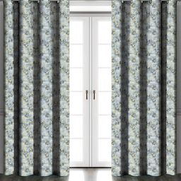 Myntra Elegant Homes Set Of 2 Blue Velvet Geometric Door Curtain-picture-3