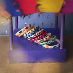 Taasha Craft Set Of 9 Threaded & Mirror Studded Bangles-20