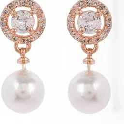 Manuvi Jewels Silver-Plated Cubic Zirconia Alloy Earrings-picture-21