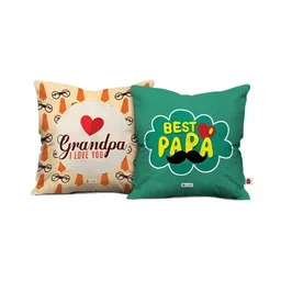 Indigifts 2 Pieces Best Papa & Grandpa Printed Cushion Covers-15