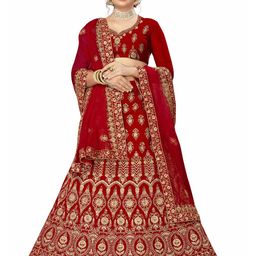 Maroosh Embellished Thread Work Unstitched Lehenga & Blouse With Dupatta-picture-57