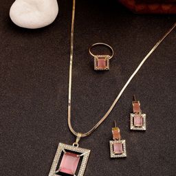 Anouk Gold-Plated Amercian Diamond-Studded Jewellery Set-56