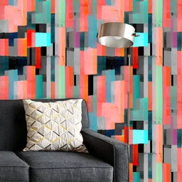 ArtzFolio Printed UV-Resistant Anti-Bacterial Abstract Geometric Stripes Peel & Stick Wallpaper-image-91