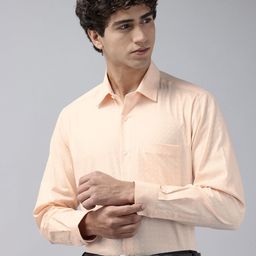 Van Heusen Pure Cotton Self Design Checked Custom Fit Formal Shirt-picture-4