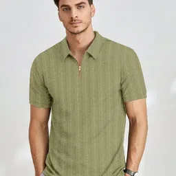 Moda Rapido Men Self Design Polo Collar T-shirt-image-23
