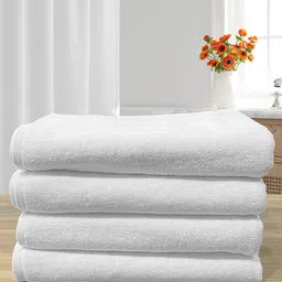 LABHAM White 4 Pieces Cotton 670 GSM Bath Towel-2