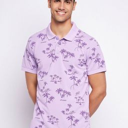 AUXAMIS Men Printed Polo Collar Pockets T-shirt-image-50