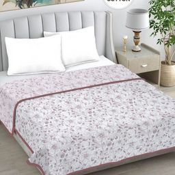 Myntra Elegant Homes Purple Floral AC Room 233 GSM Double Bed Dohar-image-20