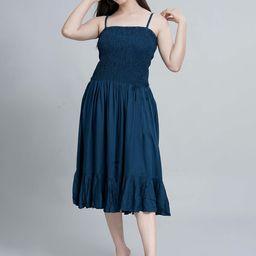 Handish Crepe Fit & Flare Dress-image-84