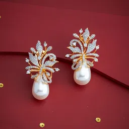 Kushal's Fashion Jewellery Gold-Plated Classic Zircon Studs Earrings-image-38