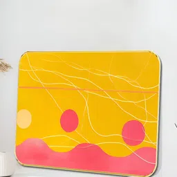 SAF Yellow & Pink Modern Abstract Wooden Wall Art-image-80