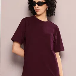 PockMAN Women Round Neck Oversized Cotton T-shirt-picture-39
