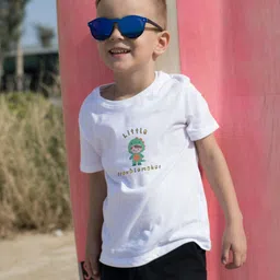 Pranava Boys Printed Organic Cotton Applique T-shirt-image-83