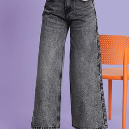 Bene Kleed Women Wide Leg High-Rise Cotton Jeans-image-12