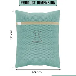 Kuber Industries 6-Pcs Green Reusable Rectangular Durable Laundry Bags With Zipper image 5