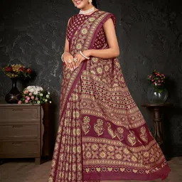 Mitera Ajrak Block Block Print Saree image 2