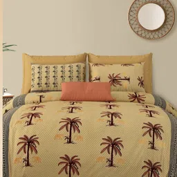 LIVING ROOTS Double King Size Jaipur Block Print Cotton Bedsheet With 2 Pillow Covers-25
