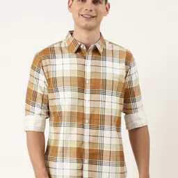 Metronaut Men Tartan Checks Opaque Checked Casual Shirt-image-48