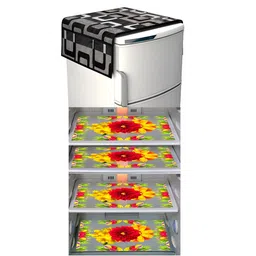 LooMantha 5-Pcs Yellow & Black Printed Refrigerator Appliance Covers-image-14