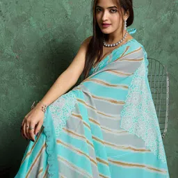 Mitera Ethnic Motifs Printed Beads and Stones Saree-picture-38