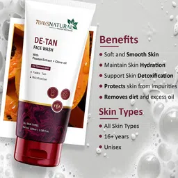 7 days 7DAYS Set Of 2 De-Tan Face Wash With Papaya Extract & Clove Oil - 100 ml Each image 5