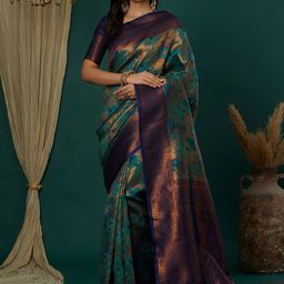 Mitera Ethnic Motifs Woven Design Banarasi Saree-picture-12