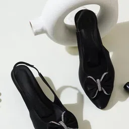 SZN Women Embellished Bow Details Block Pumps-picture-39