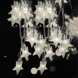 Kuber Industries White 1 Piece 20 Stars String Light-15