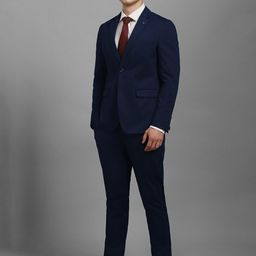 Louis Philippe Sport Super Slim Fit Single Breasted Notched Collar 2-Piece Suit-image-63