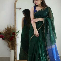 Rujave Woven Design Zari Kanjeevaram Saree With Unstitched Blouse Piece-image-86