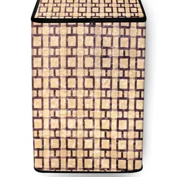 The Furnishing Tree Washing Machine Cover Lattice Pattern Beige Compatible for Whirlpool 6.5 Kg Ful-picture-11