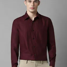 Louis Philippe Men Classic Spread Collar Solid Cotton Formal Shirt-picture-35