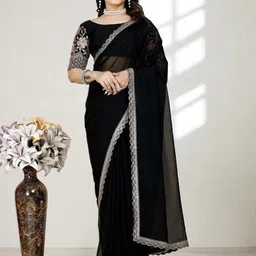 ANJANI TEXTILE Embellished Sequinned Tissue Heavy Work Saree-image-42
