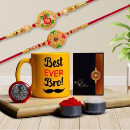 DeoDap Unisex 4 Pieces Rakhi Gift Set With Mug and Coin-image-68