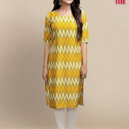 HERE&NOW Pack Of 2 Women Chevron Printed Daily Straight Kurtas-image-83
