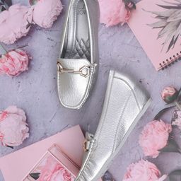 Jove Women Textured PU Loafers-image-66