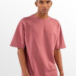 Eszett Men Solid Round Neck Cotton Oversized T-shirt-picture-5