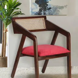 GLOBALLY INDIAN Red And Brown Wooden Lounge Arm Chair-image-70