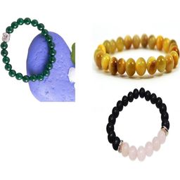 Divine souvenirs Unisex Set of 3 Artificial Beaded Elasticated Bracelet-image-53