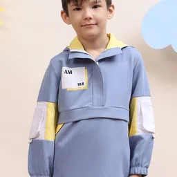 SPUNKIES Boys Colourblocked Hooded Lightweight Tailored Jacket-image-9