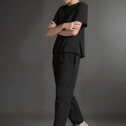 HERE&NOW Round Neck T-Shirt With Trousers Co-Ords-picture-29