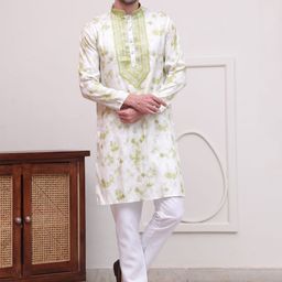 Jompers Men Embroidered Regular Sequinned Kurta with Pyjamas image 1