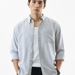 Snitch Micro Checked Long Sleeves Cotton Linen Shirt-image-57